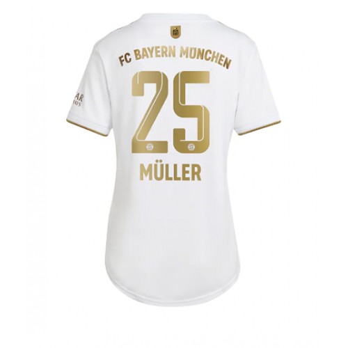 Bayern Munich Thomas Muller #25 Bortedrakt Kvinner 2022-23 Kortermet Bayern Munich Thomas Muller #25 Bortedrakt Kvinner 2022-23 Kortermet